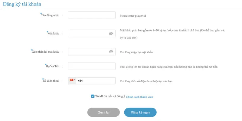 Hướng dẫn đăng ký account giải trí